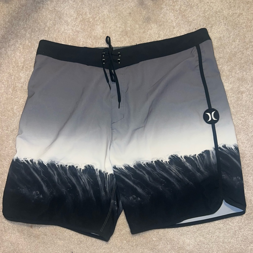 Hurley phantom black and grey board shorts, size 32